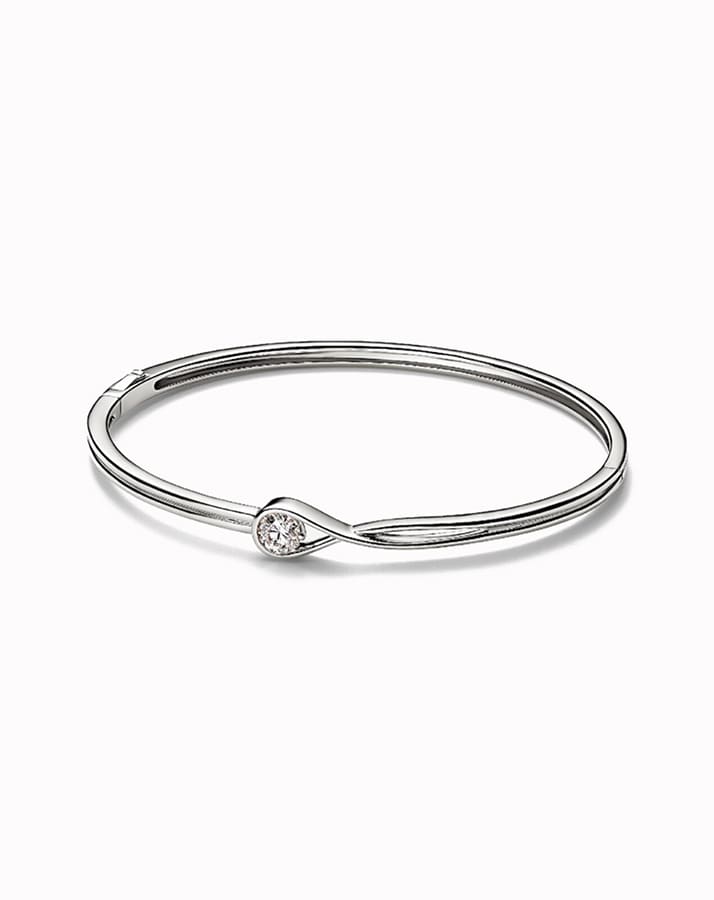 Pulsera rígida infinita con diamantes de laboratorio